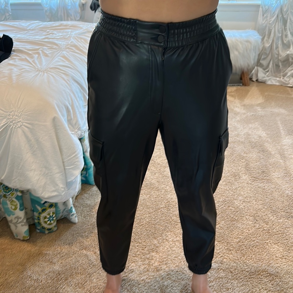 Leather joggers